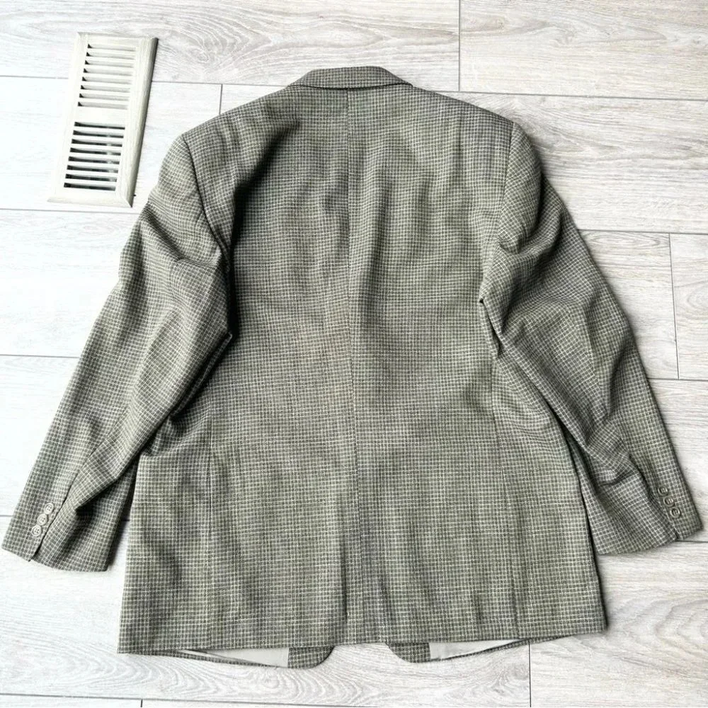 Vintage Moores Union Made Pure Wool High Twist Checked Blazer